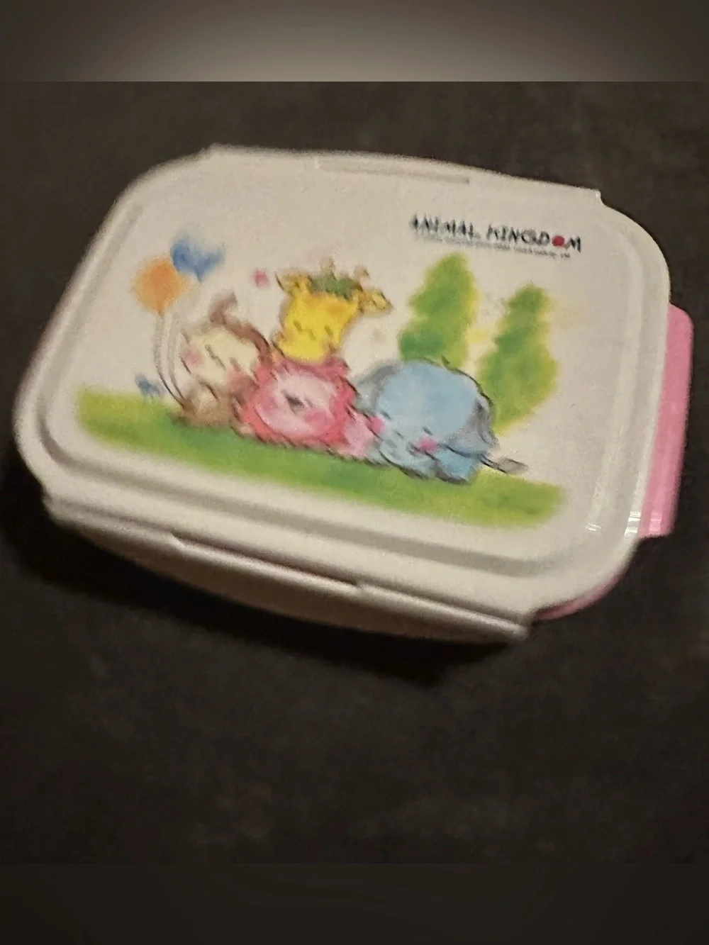 Vintage-Style Lock & Lock Animal Kingdom Pink Bento Lunch Box 5 Compartment Kore